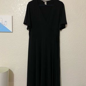 black wrap dress